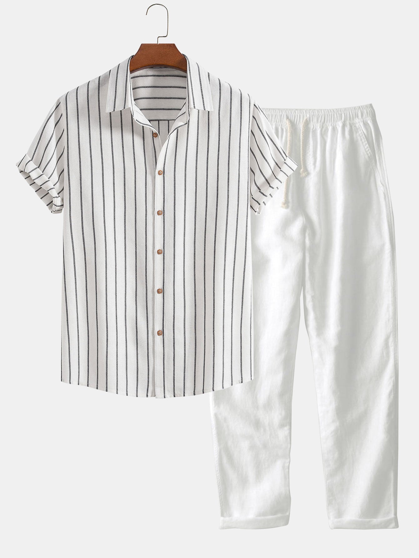 Short Sleeved Cotton Set for Casual Wear - Huahine Style