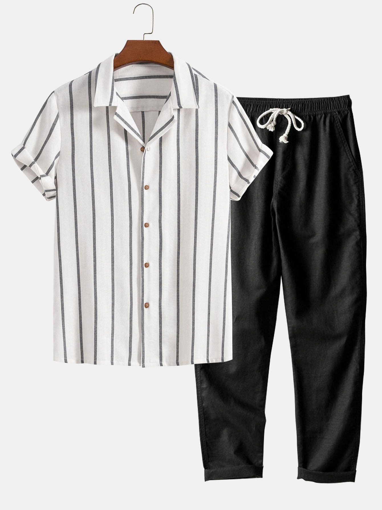 Short-Sleeved Cotton Set for Casual Wear - Havana Style