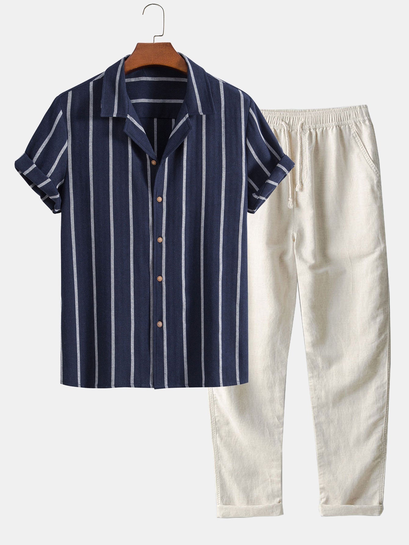 Short-Sleeved Cotton Set for Casual Wear - Havana Style