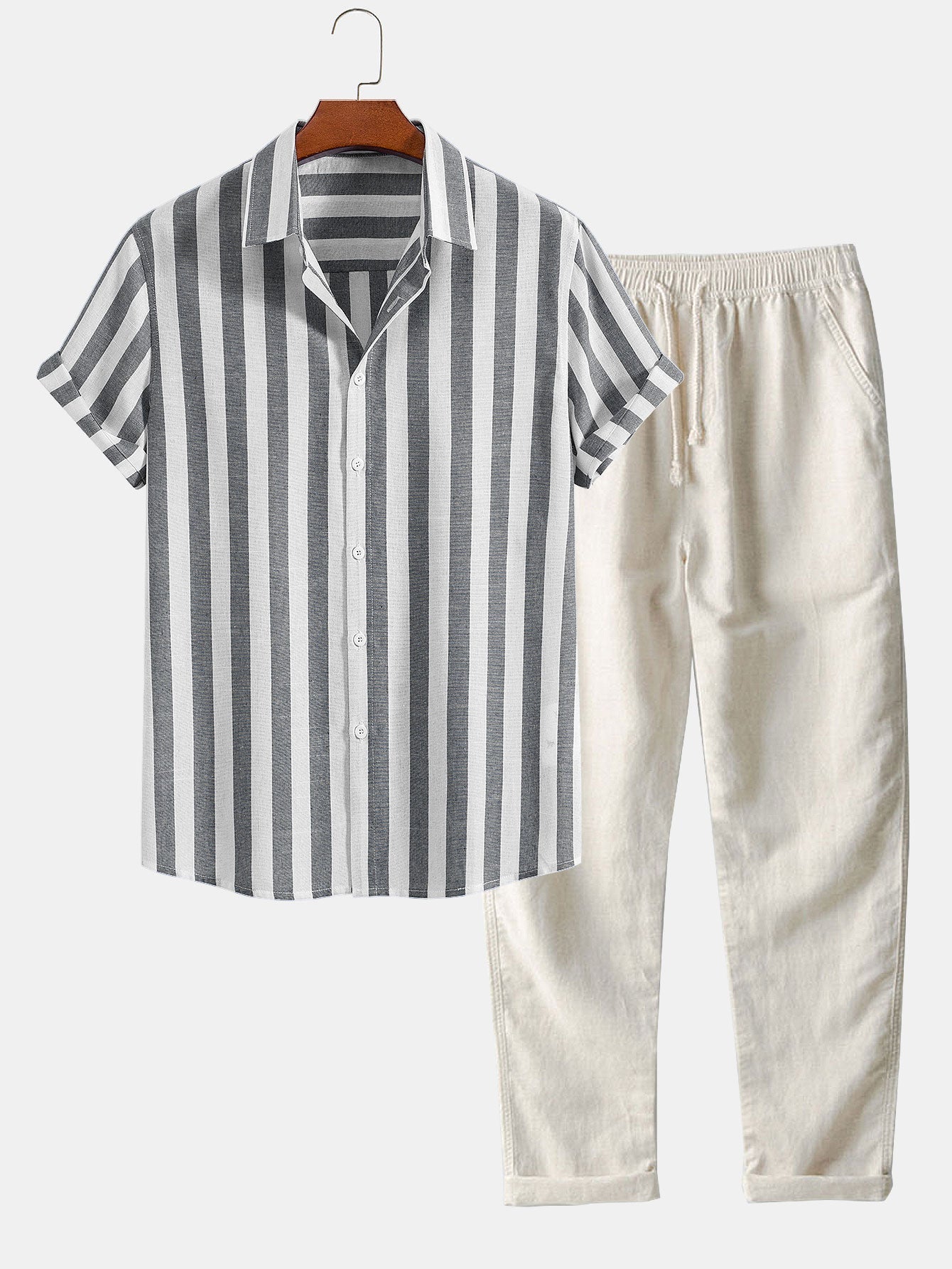 Short Sleeved Cotton Set for Casual Wear - Amalfi Style