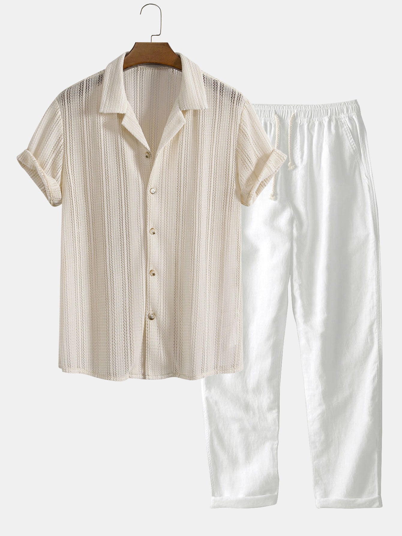 Short-Sleeved Cotton Set for Casual Wear - Comfortable and Stylish