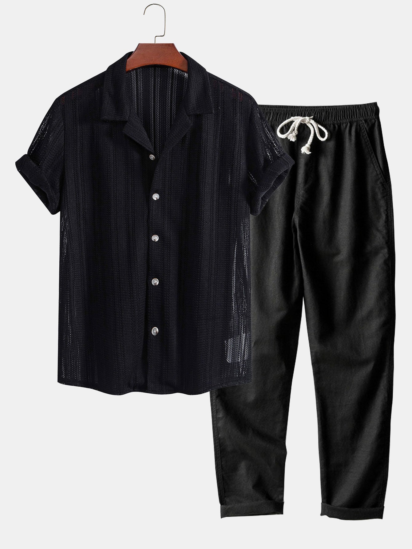 Short-Sleeved Cotton Set for Casual Wear - Comfortable and Stylish