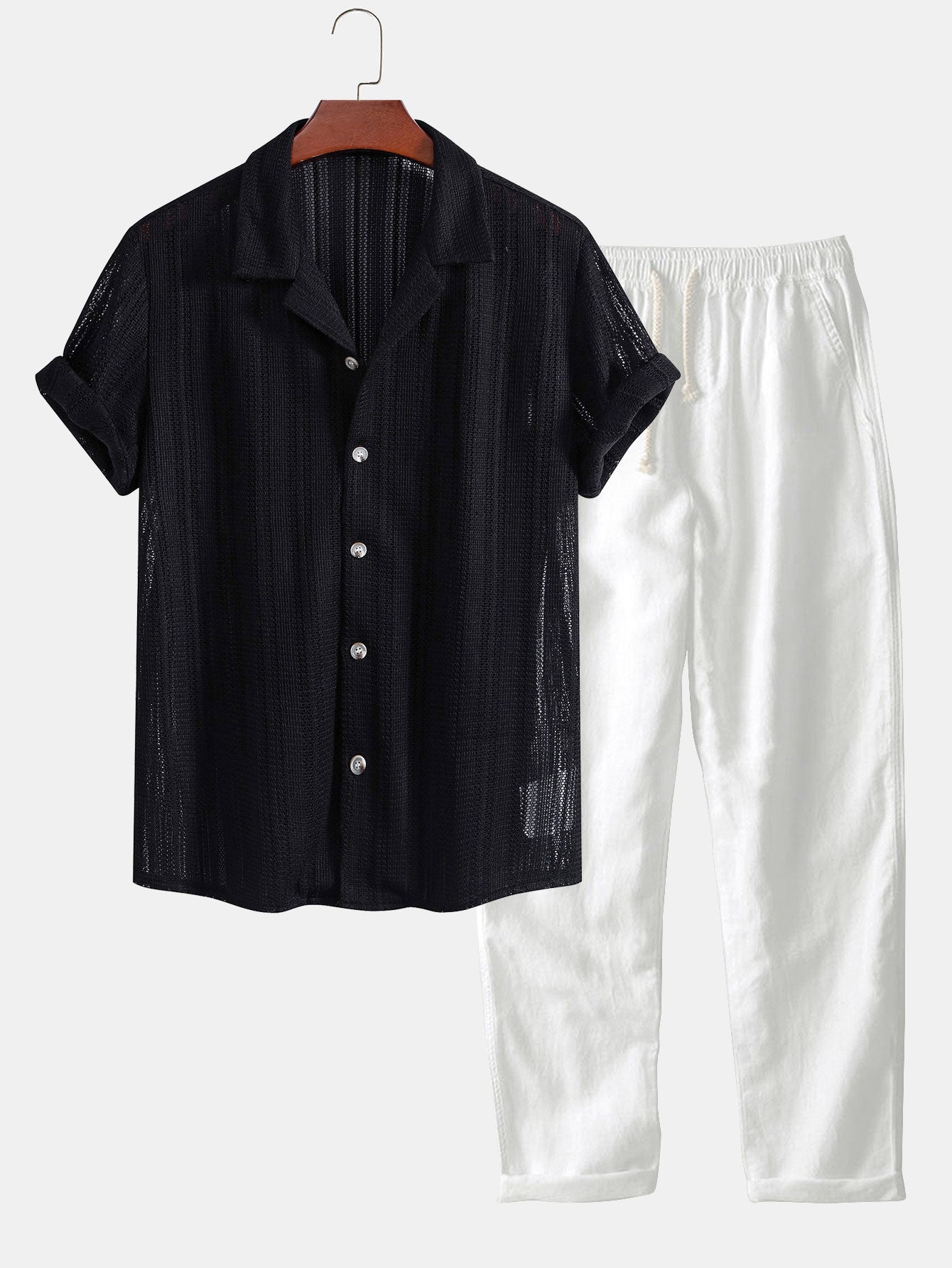 Short-Sleeved Cotton Set for Casual Wear - Comfortable and Stylish