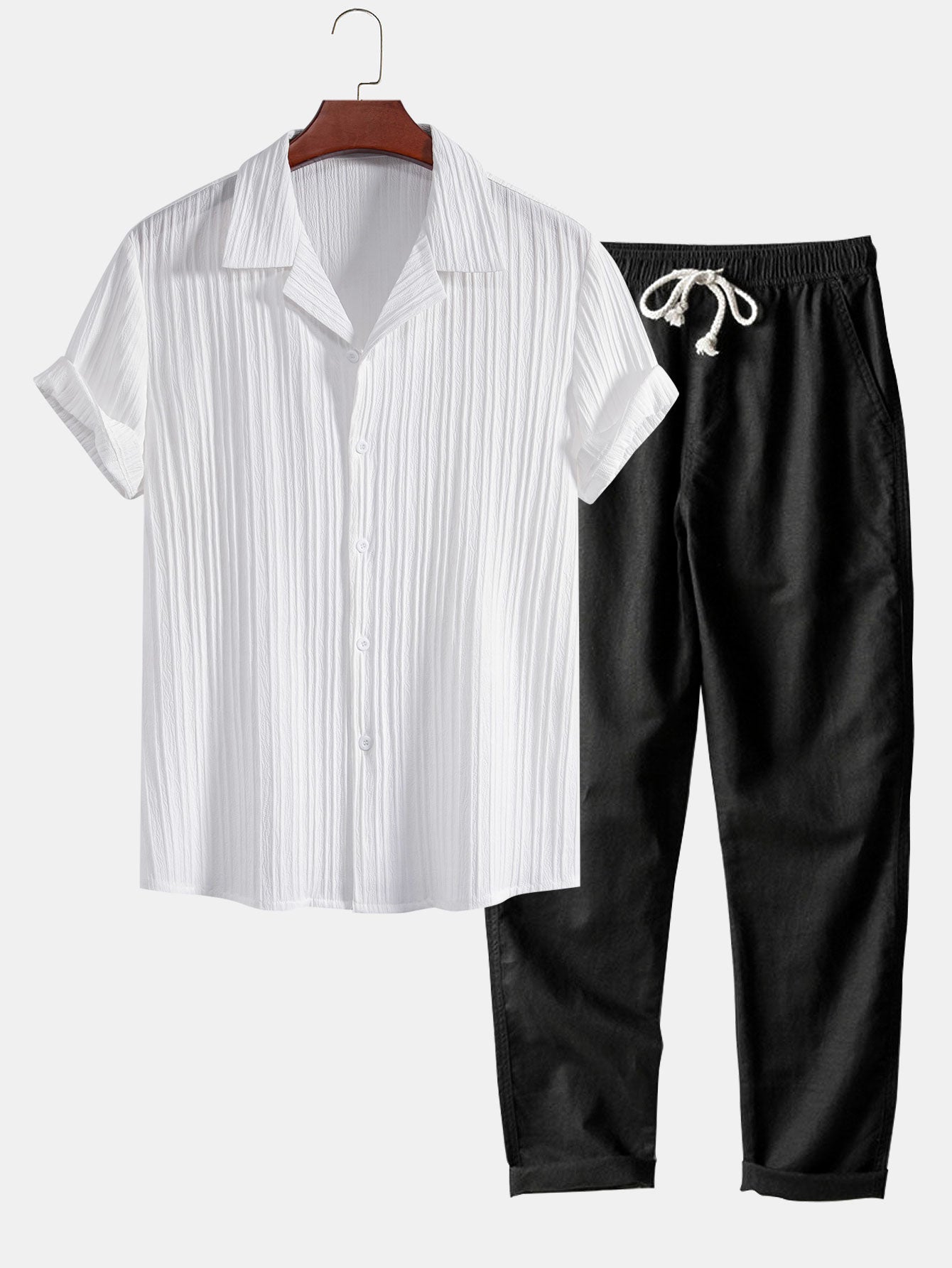 Palawan Short-Sleeved Cotton Set for Casual Wear - Comfortable and Stylish