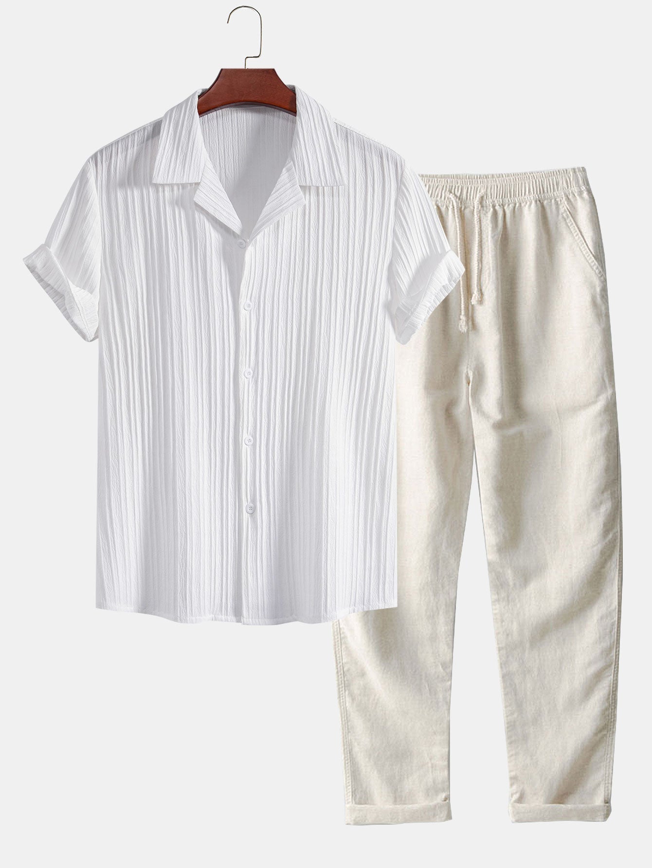 Palawan Short-Sleeved Cotton Set for Casual Wear - Comfortable and Stylish