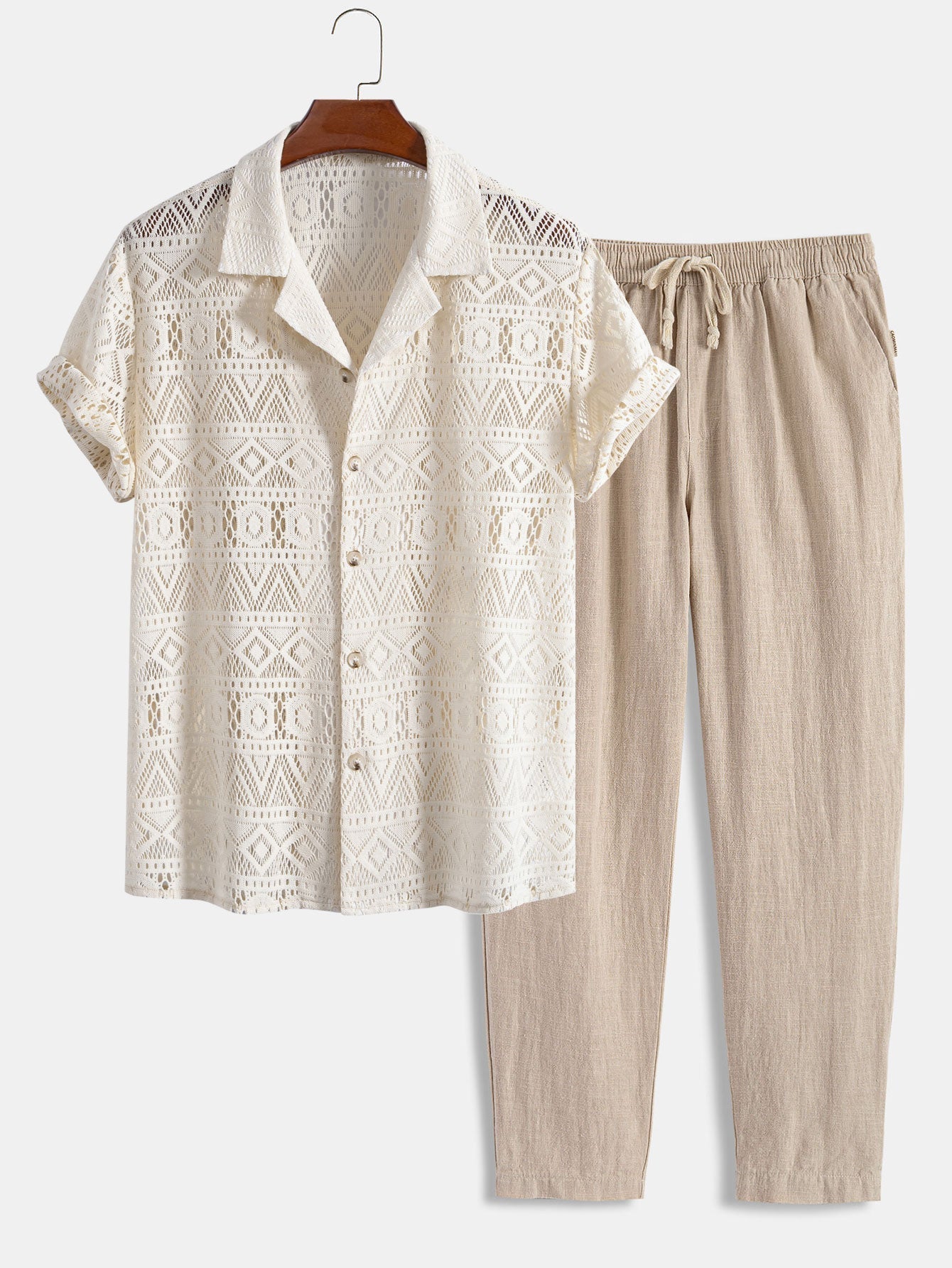 Short-Sleeved Cotton Set for Casual Wear - Comfortable and Stylish Outfit