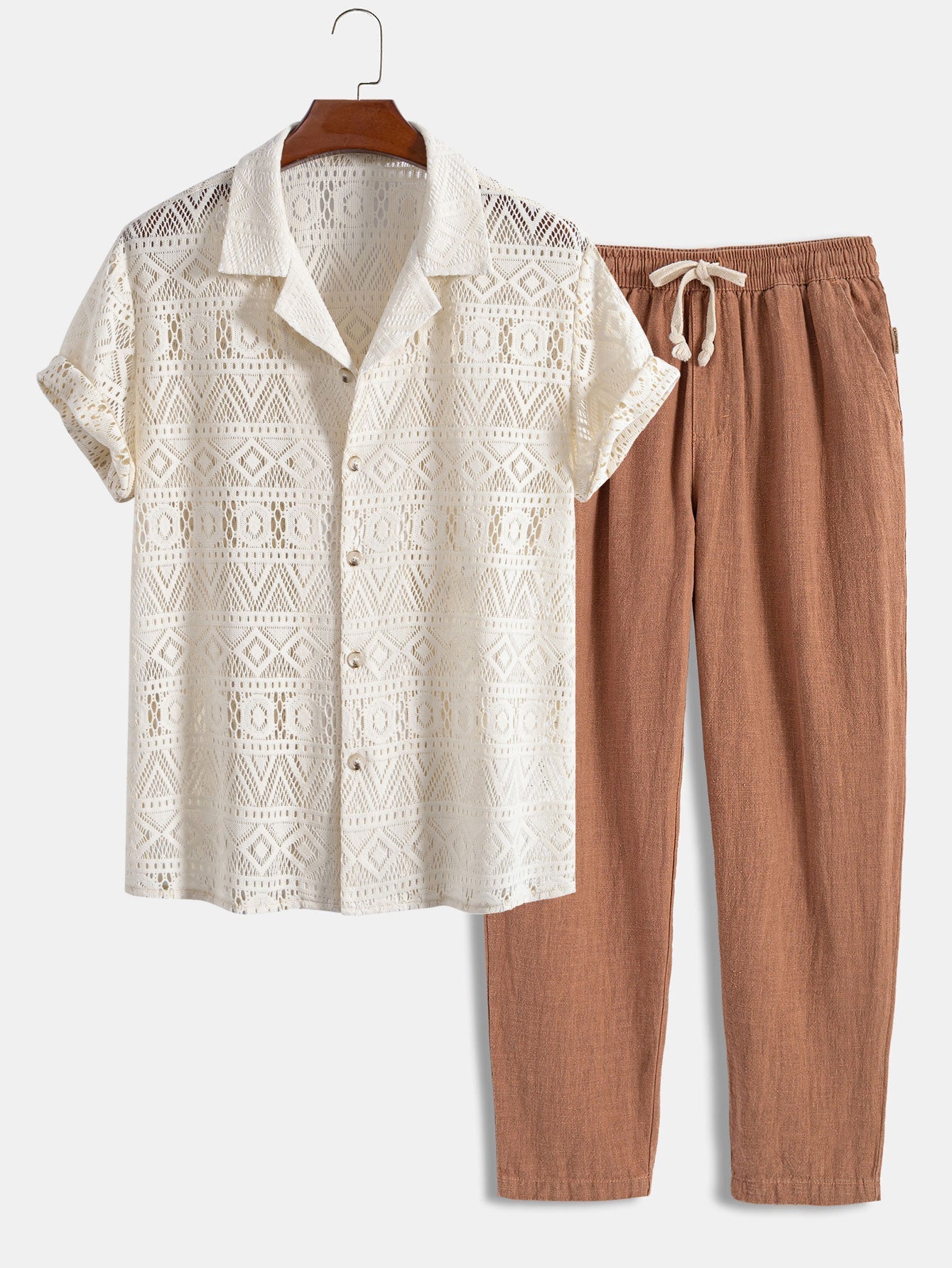 Short-Sleeved Cotton Set for Casual Wear - Comfortable and Stylish Outfit