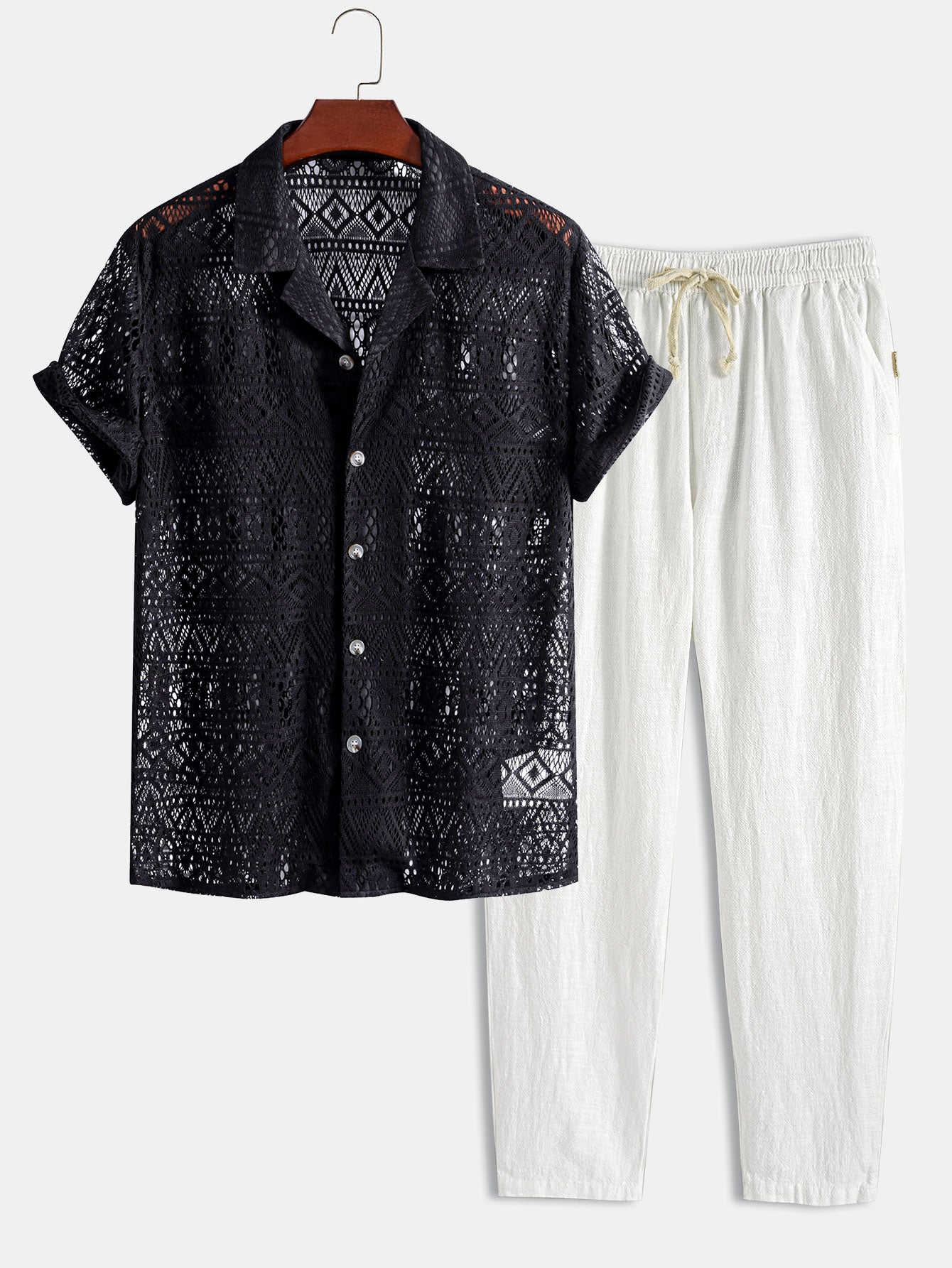 Short-Sleeved Cotton Set for Casual Wear - Comfortable and Stylish Outfit