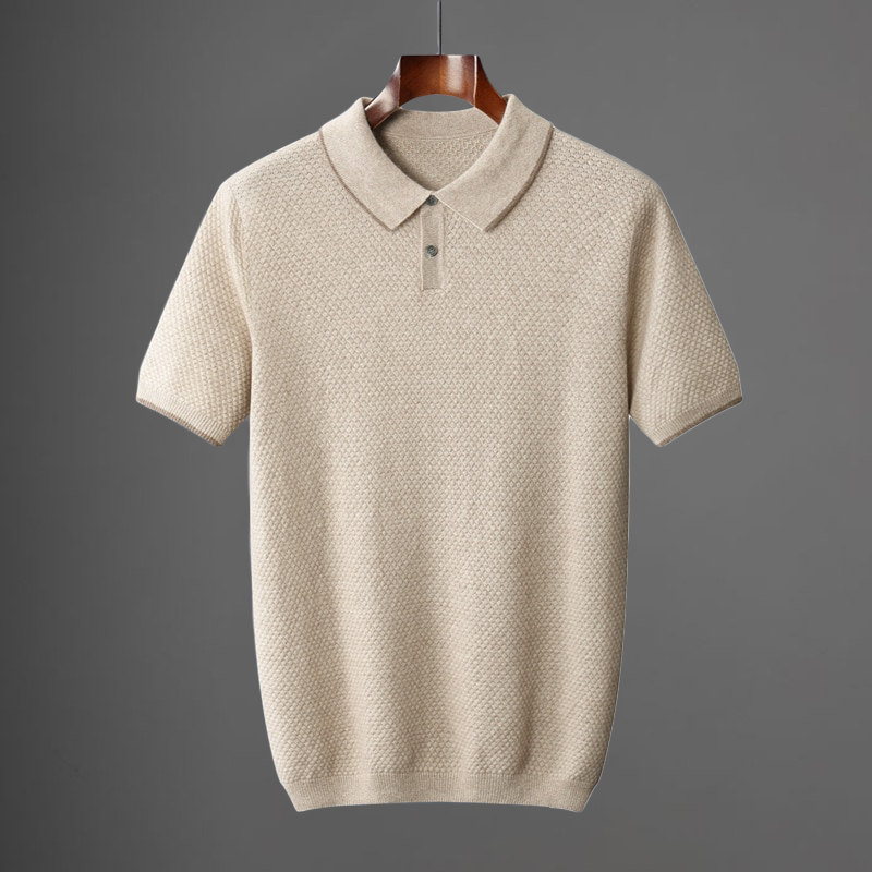 Classic Cotton Polo Shirt for Men - Casual Wear, Mykonos-Inspired Design