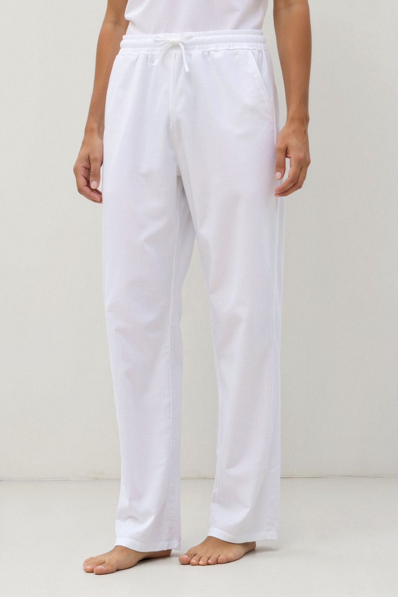 Cotton Linen Blend Drawstring Pants for Casual Wear and Comfort