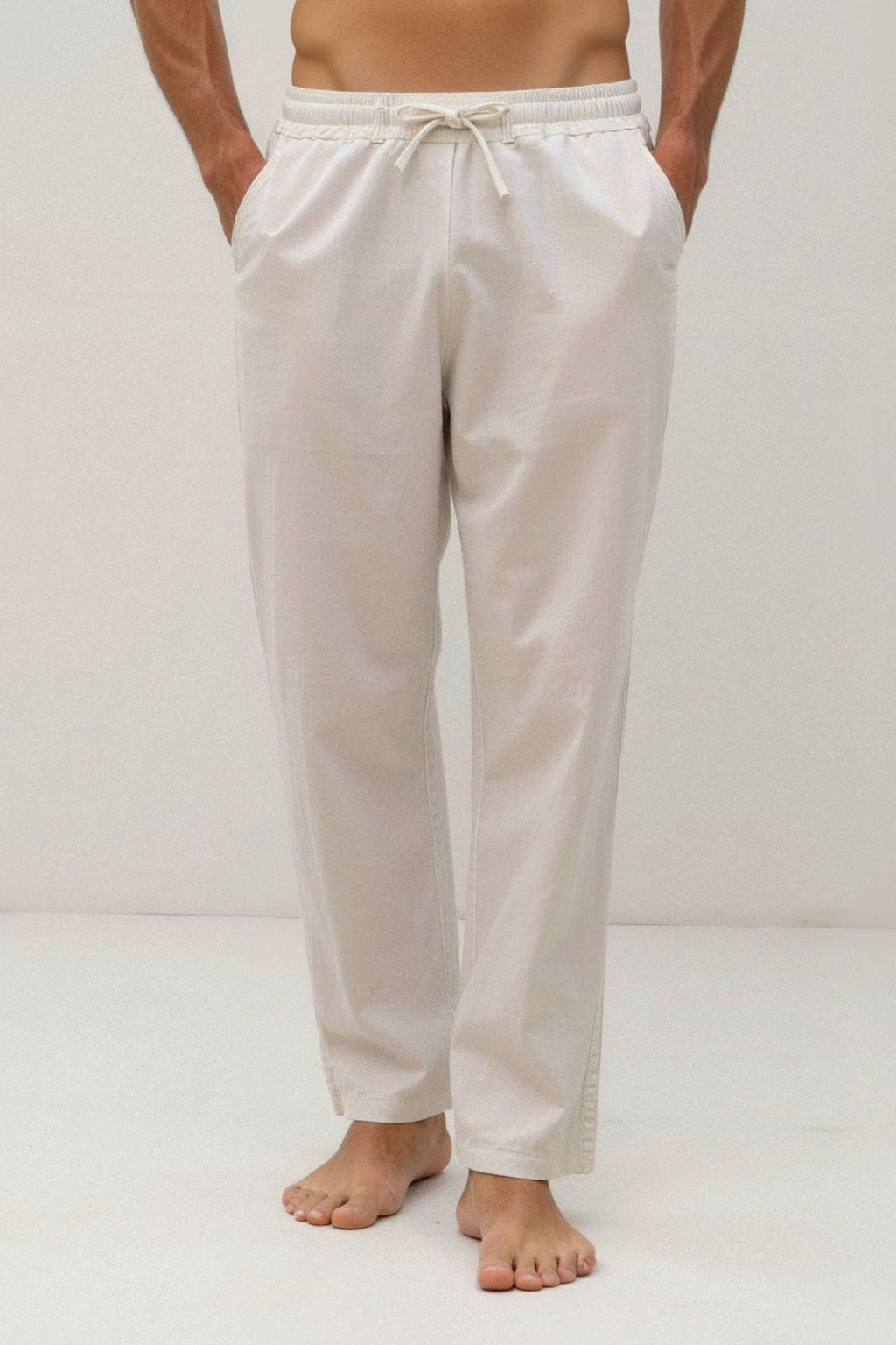 Cotton Linen Blend Drawstring Pants for Casual Wear and Comfort