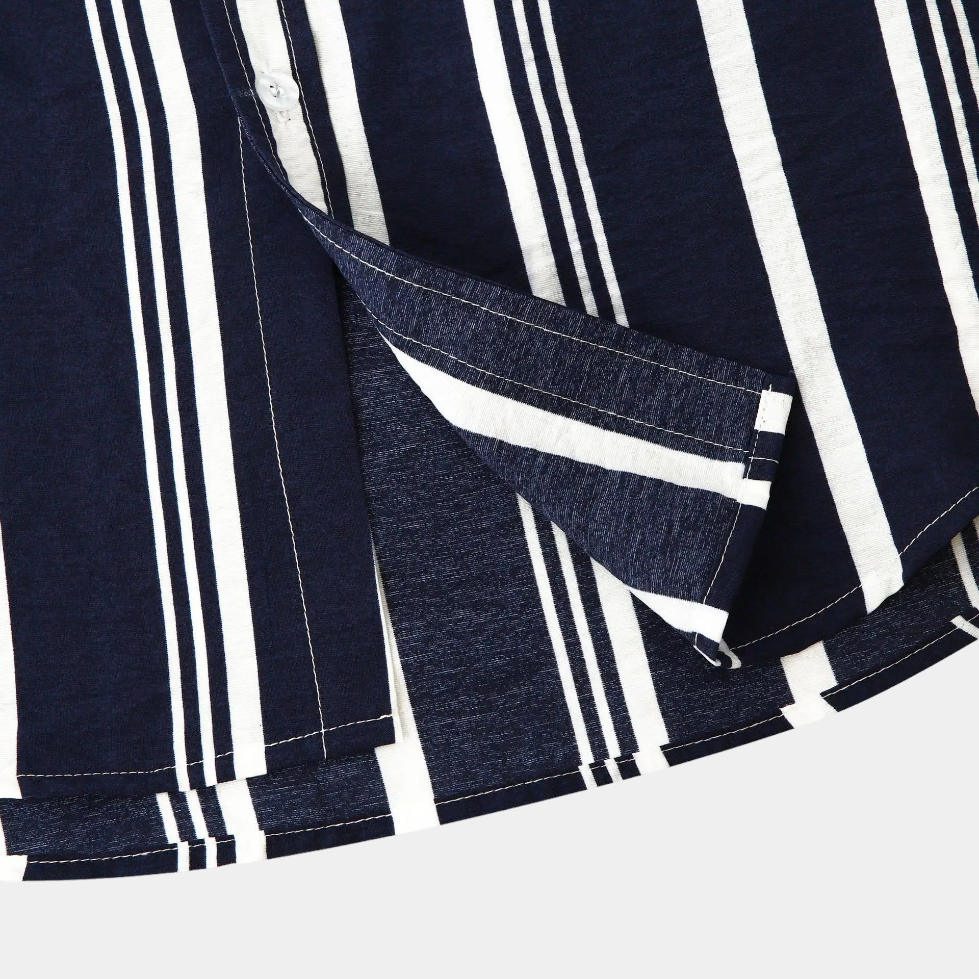 Striped Cotton Shirt for Men - Casual Wear, Short Sleeve, Lightweight Design
