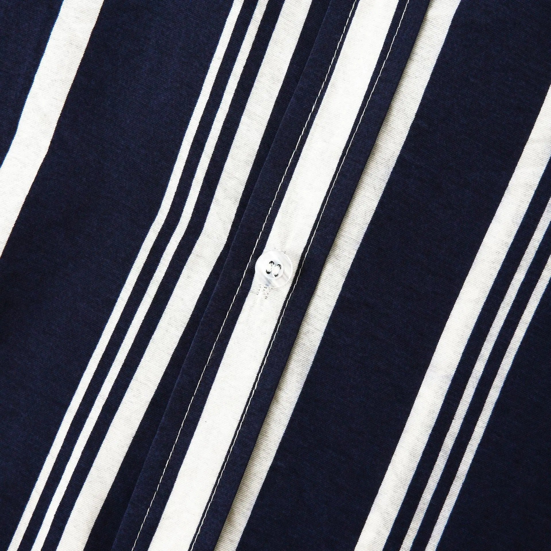 Striped Cotton Shirt for Men - Casual Wear, Short Sleeve, Lightweight Design