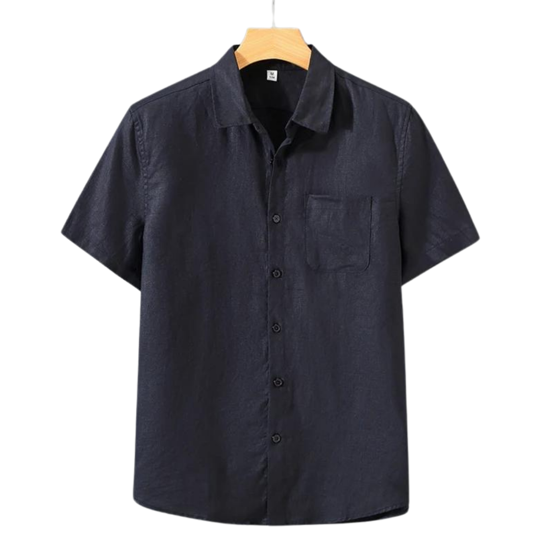 Linen Short Sleeve Shirt for Men - Casual Summer Wear in Lightweight Fabric