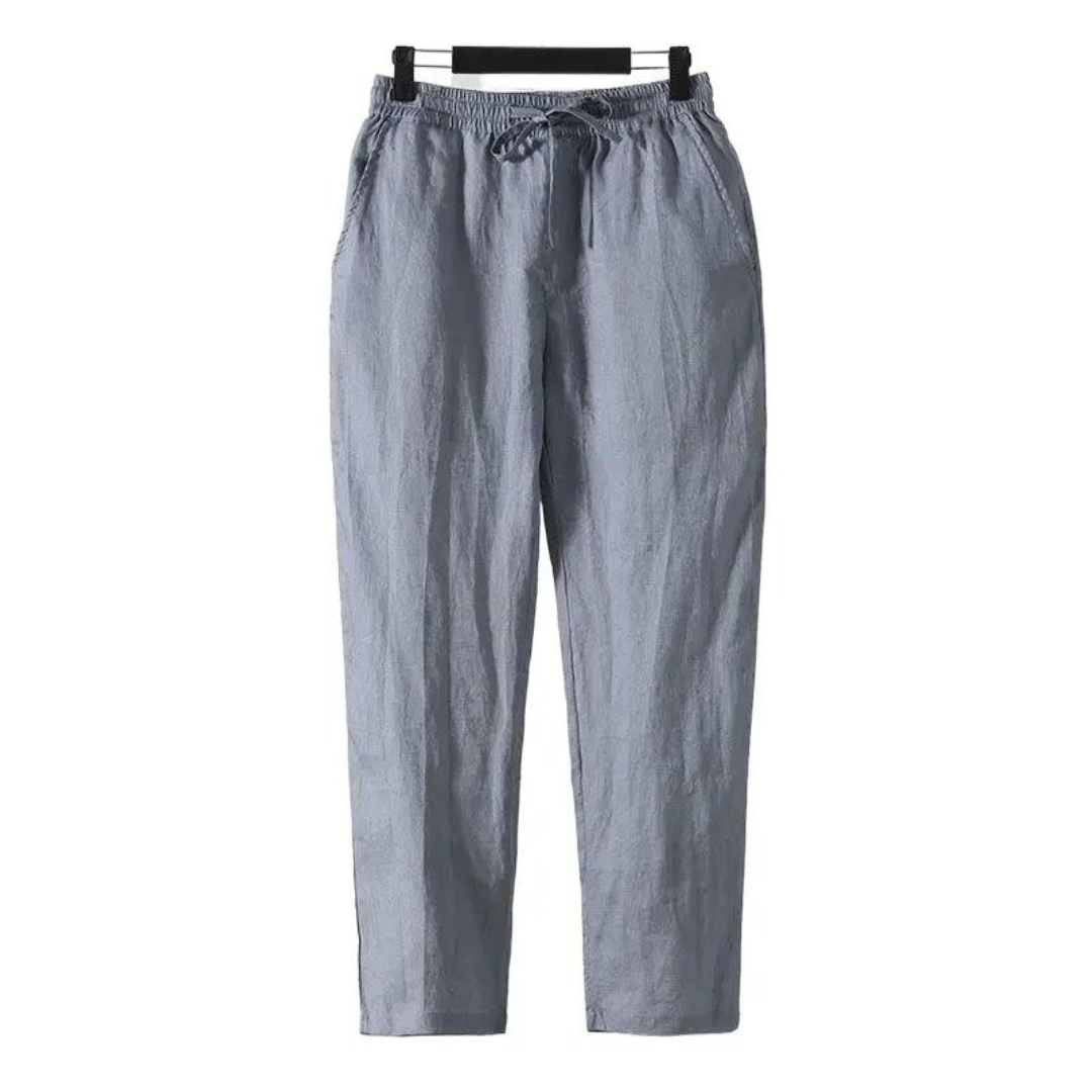 Linen Straight Fit Trousers for Casual Wear - Fez Pantalon