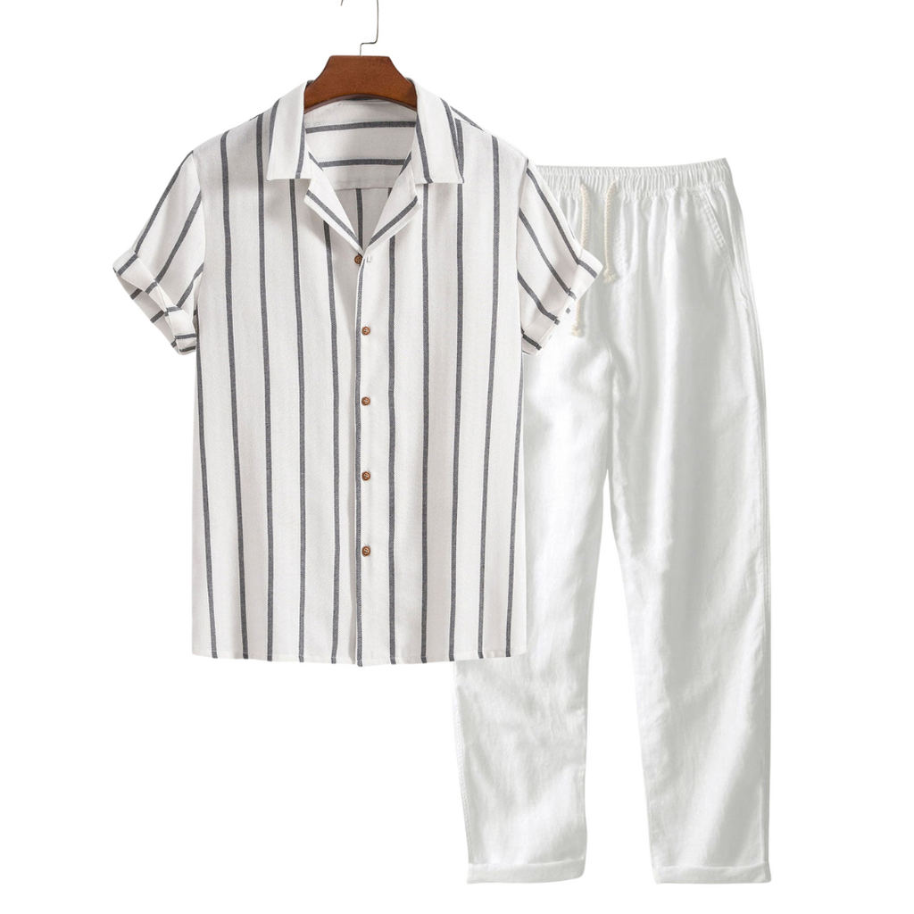 Short-Sleeved Cotton Set for Casual Wear - Havana Style