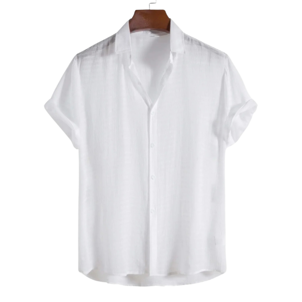 Men's Lightweight Cotton Summer Shirt - Short Sleeve Casual Wear