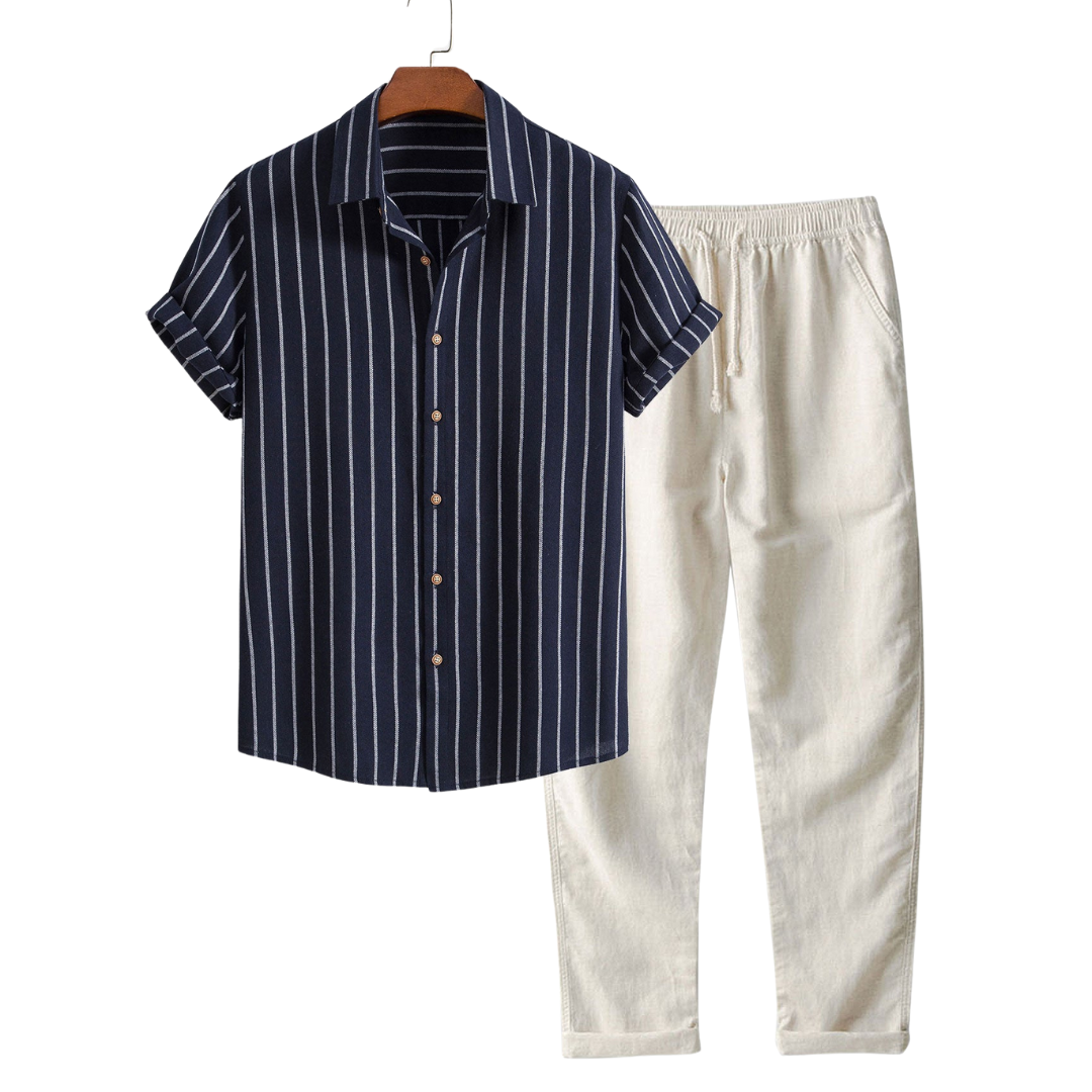 Short Sleeved Cotton Set for Casual Wear - Huahine Style