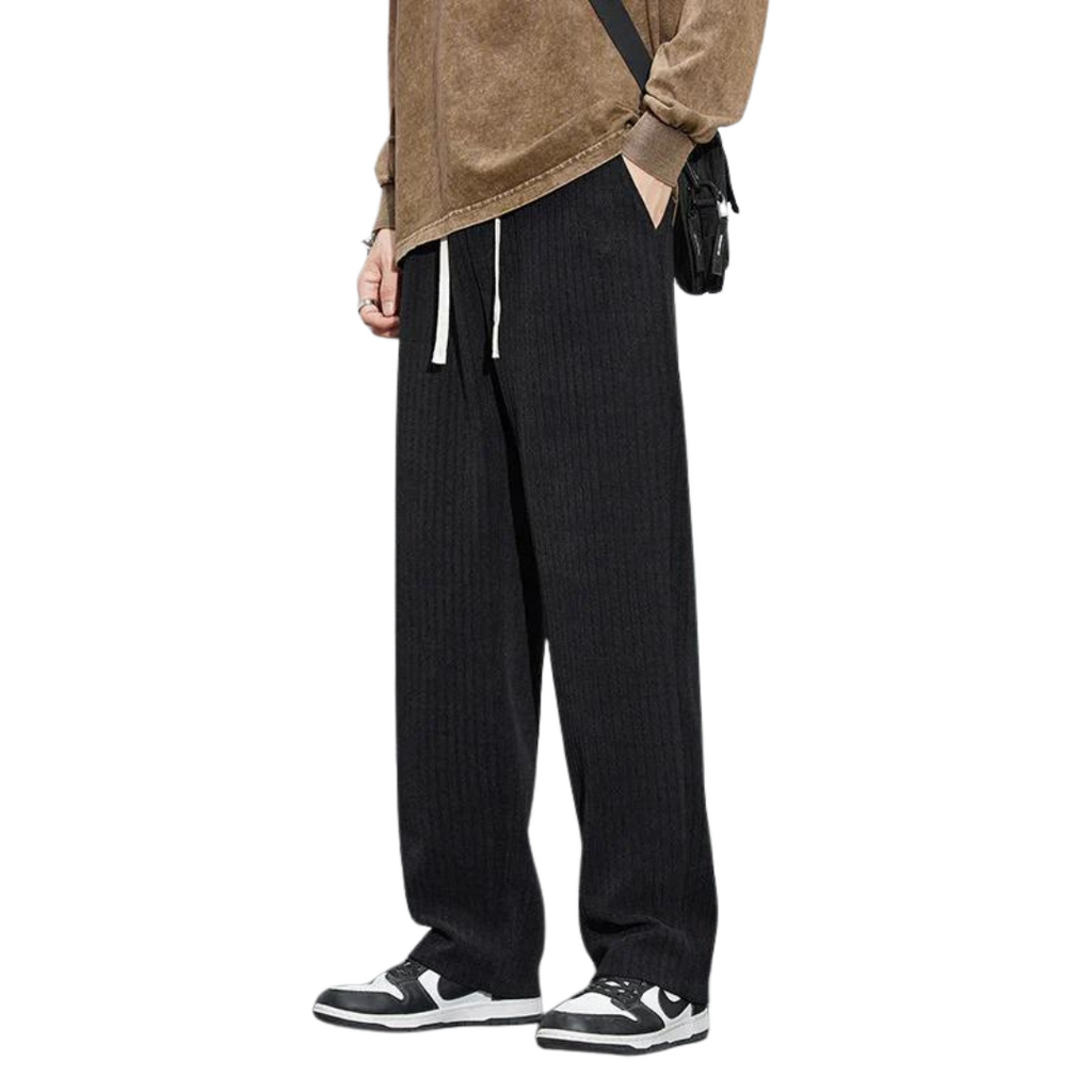 Velvet Wide-Leg Trousers for Women - Elegant Casual Pants in Roman Style