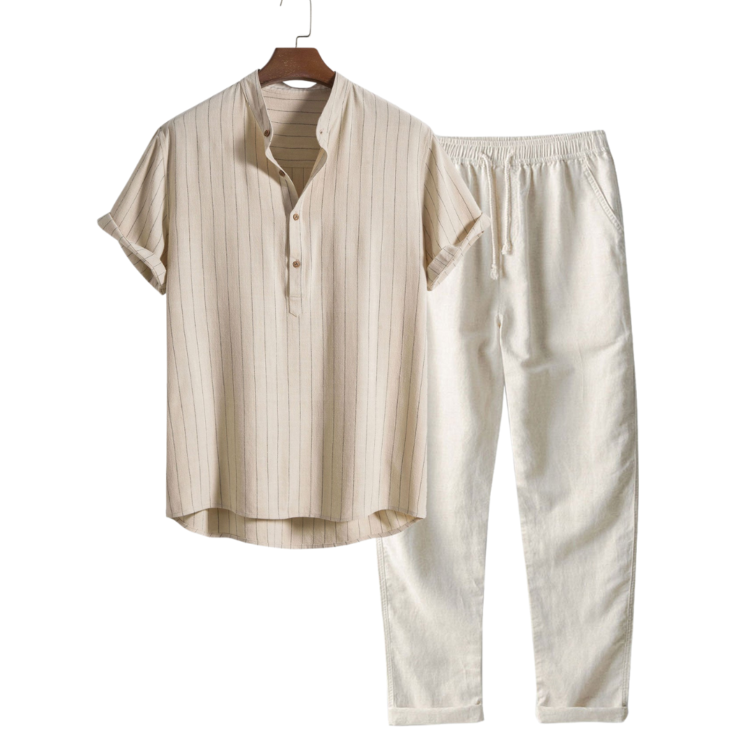 Tuvalu Short-Sleeved Cotton Set for Casual Wear - Comfortable and Stylish