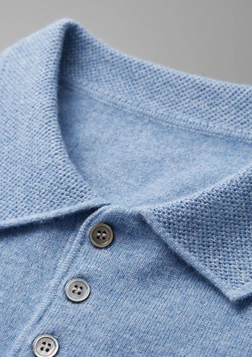 Cashmere Polo Shirt for Men | Classic Style | 100% Soft Cashmere Fabric