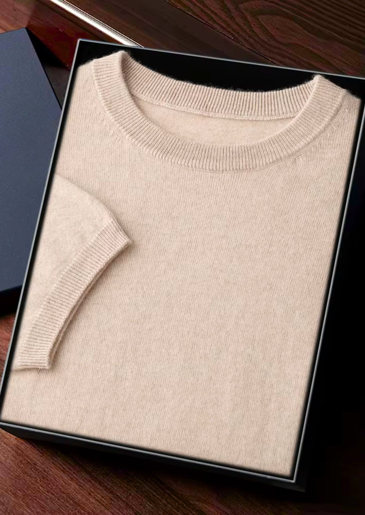 Cashmere Crewneck T-Shirt for Men and Women - Classic Style, Soft Fabric