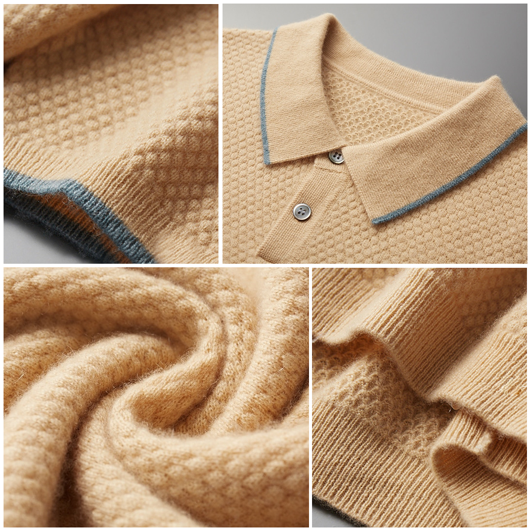 Classic Cotton Polo Shirt for Men - Casual Wear, Mykonos-Inspired Design