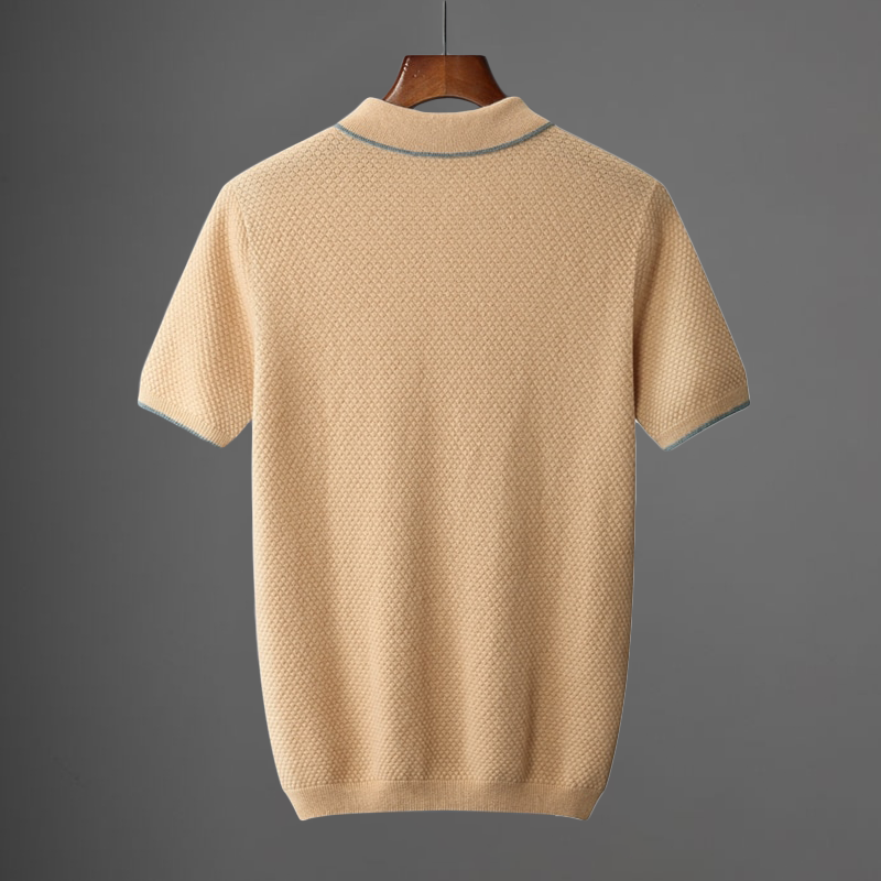 Classic Cotton Polo Shirt for Men - Casual Wear, Mykonos-Inspired Design