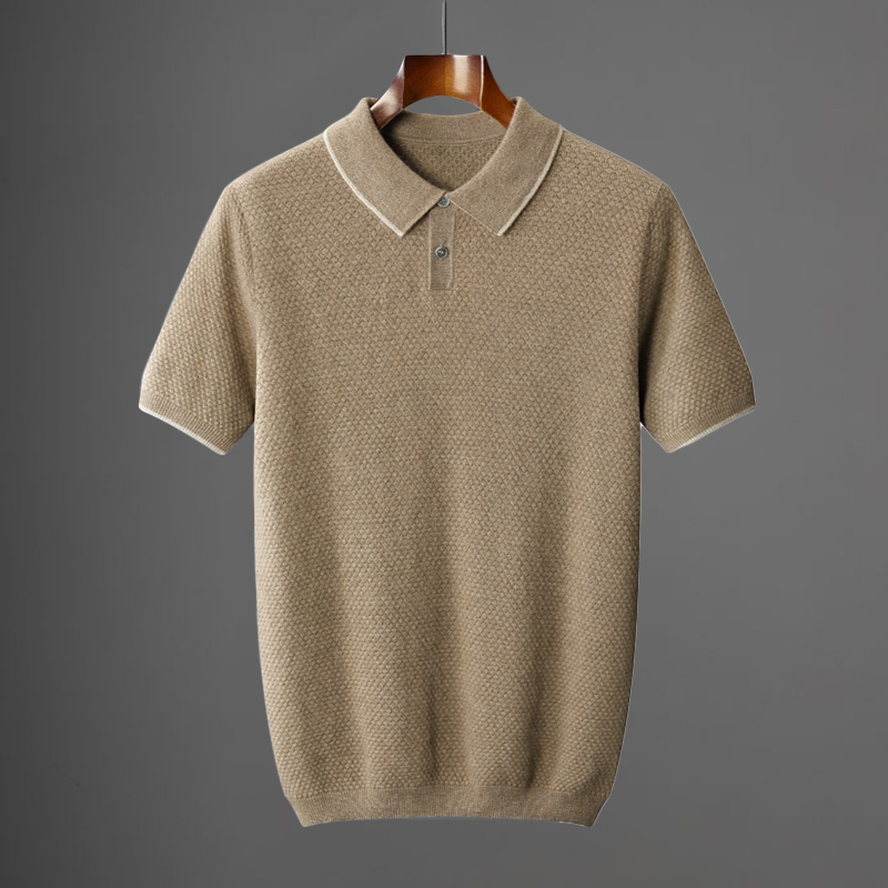 Classic Cotton Polo Shirt for Men - Casual Wear, Mykonos-Inspired Design
