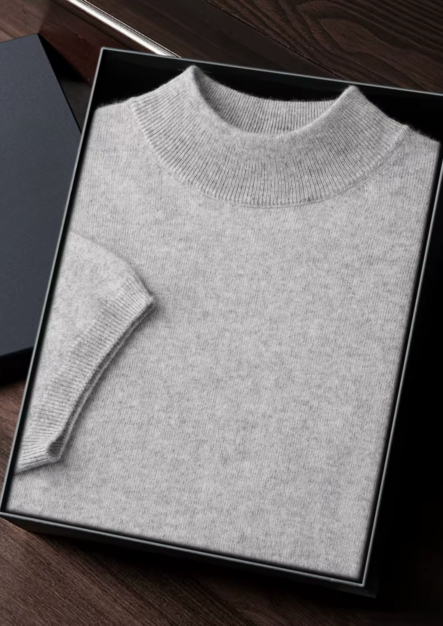 Cashmere Mock Neck T-Shirt for Women - Soft 100% Cashmere Fabric