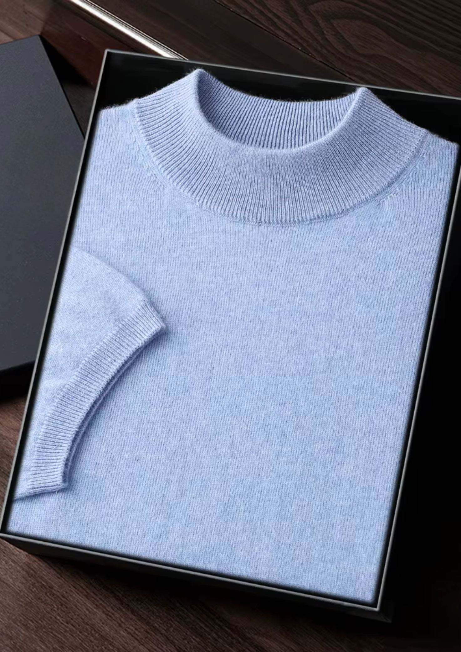 Cashmere Mock Neck T-Shirt for Women - Soft 100% Cashmere Fabric