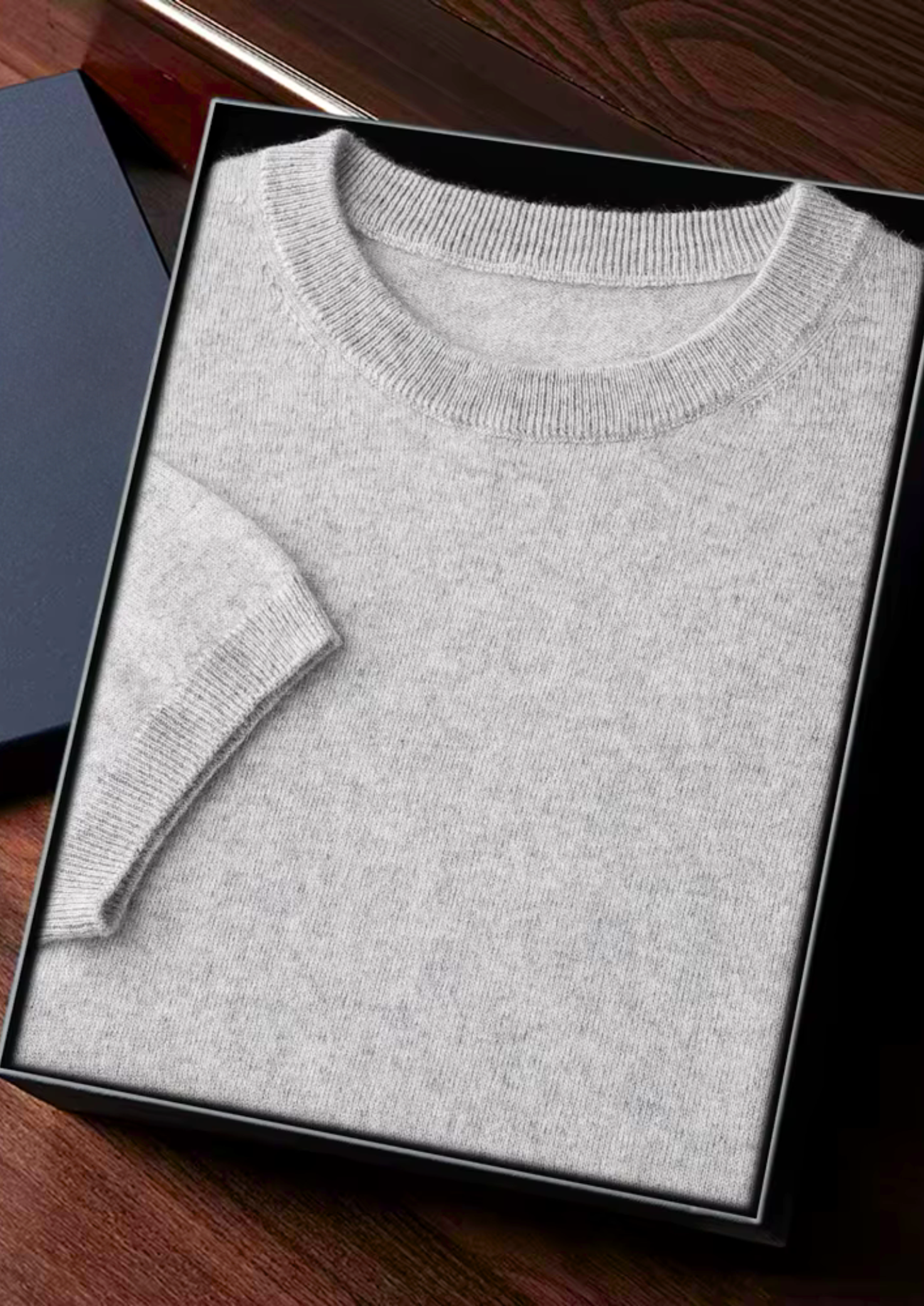 Cashmere Crewneck T-Shirt for Men and Women - Classic Style, Soft Fabric