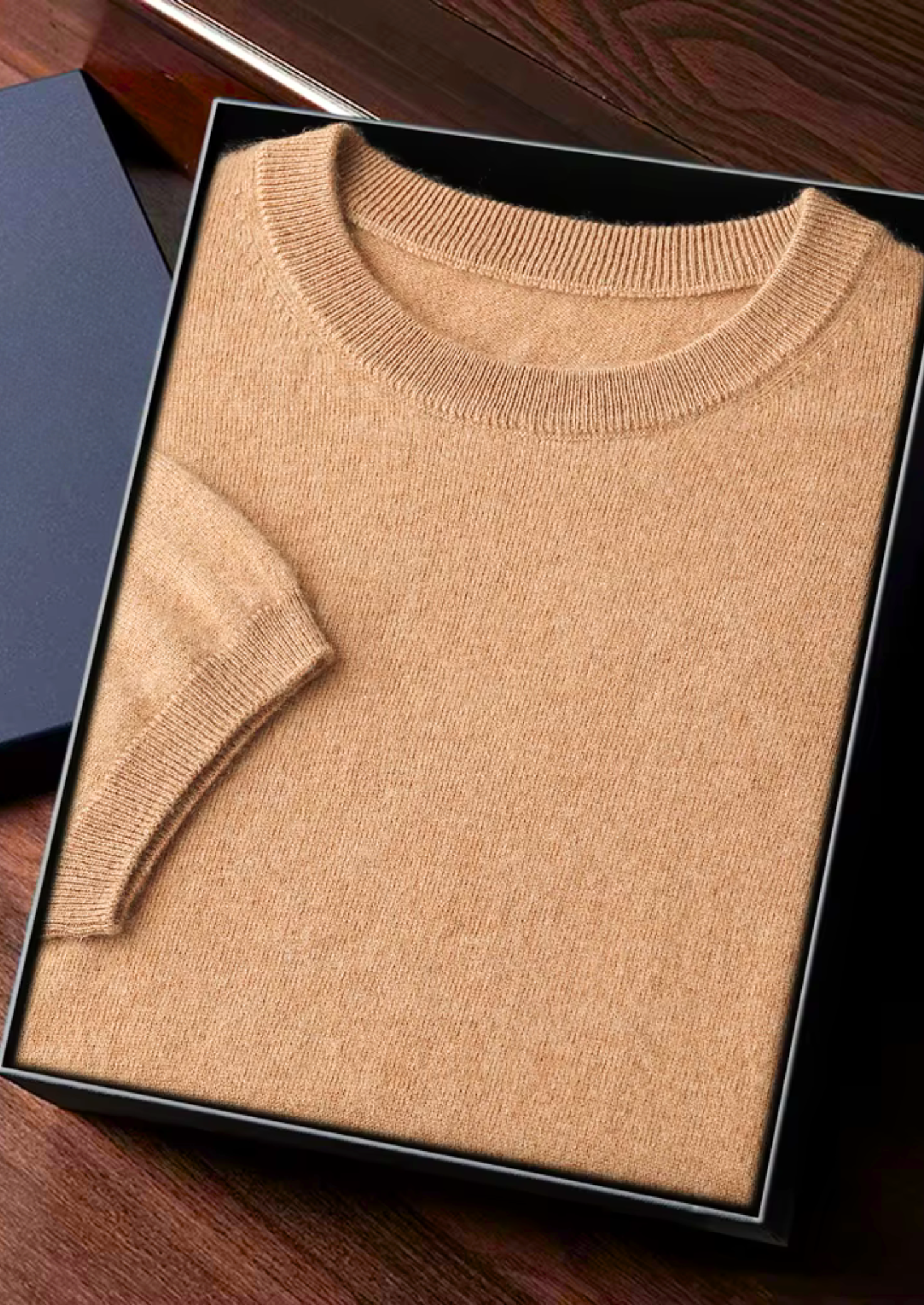 Cashmere Crewneck T-Shirt for Men and Women - Classic Style, Soft Fabric