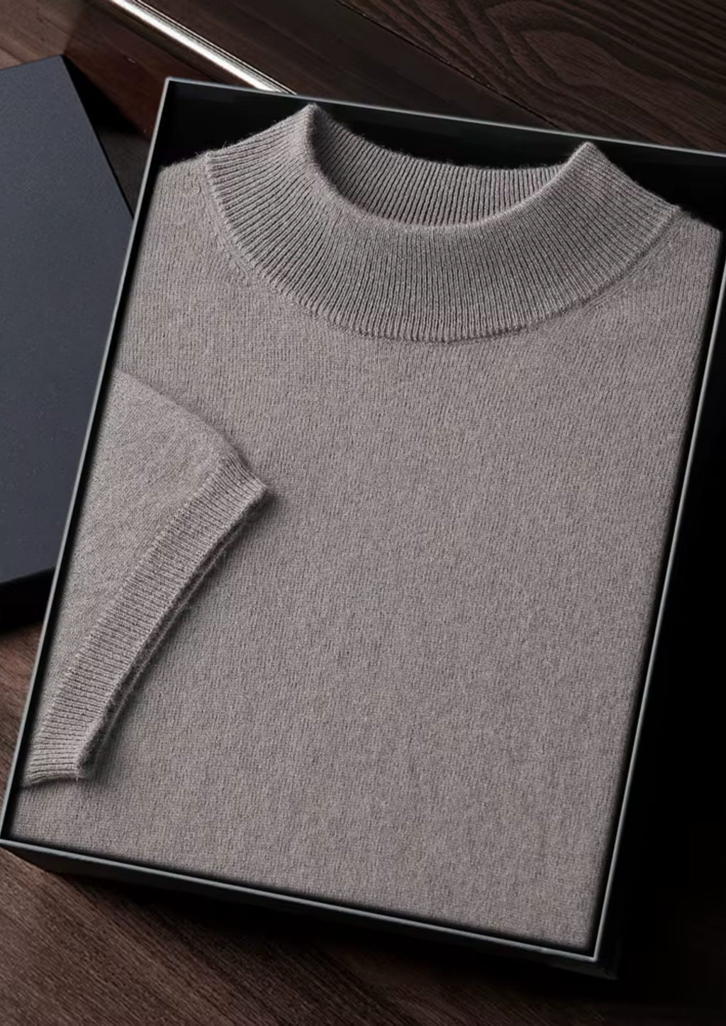 Cashmere Mock Neck T-Shirt for Women - Soft 100% Cashmere Fabric