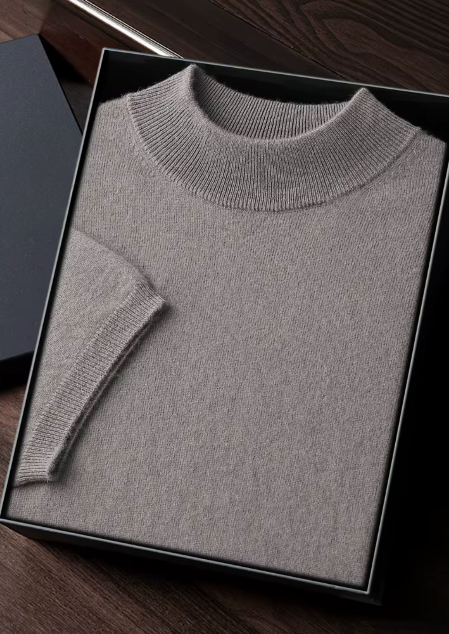 Cashmere Mock Neck T-Shirt for Women - Soft 100% Cashmere Fabric