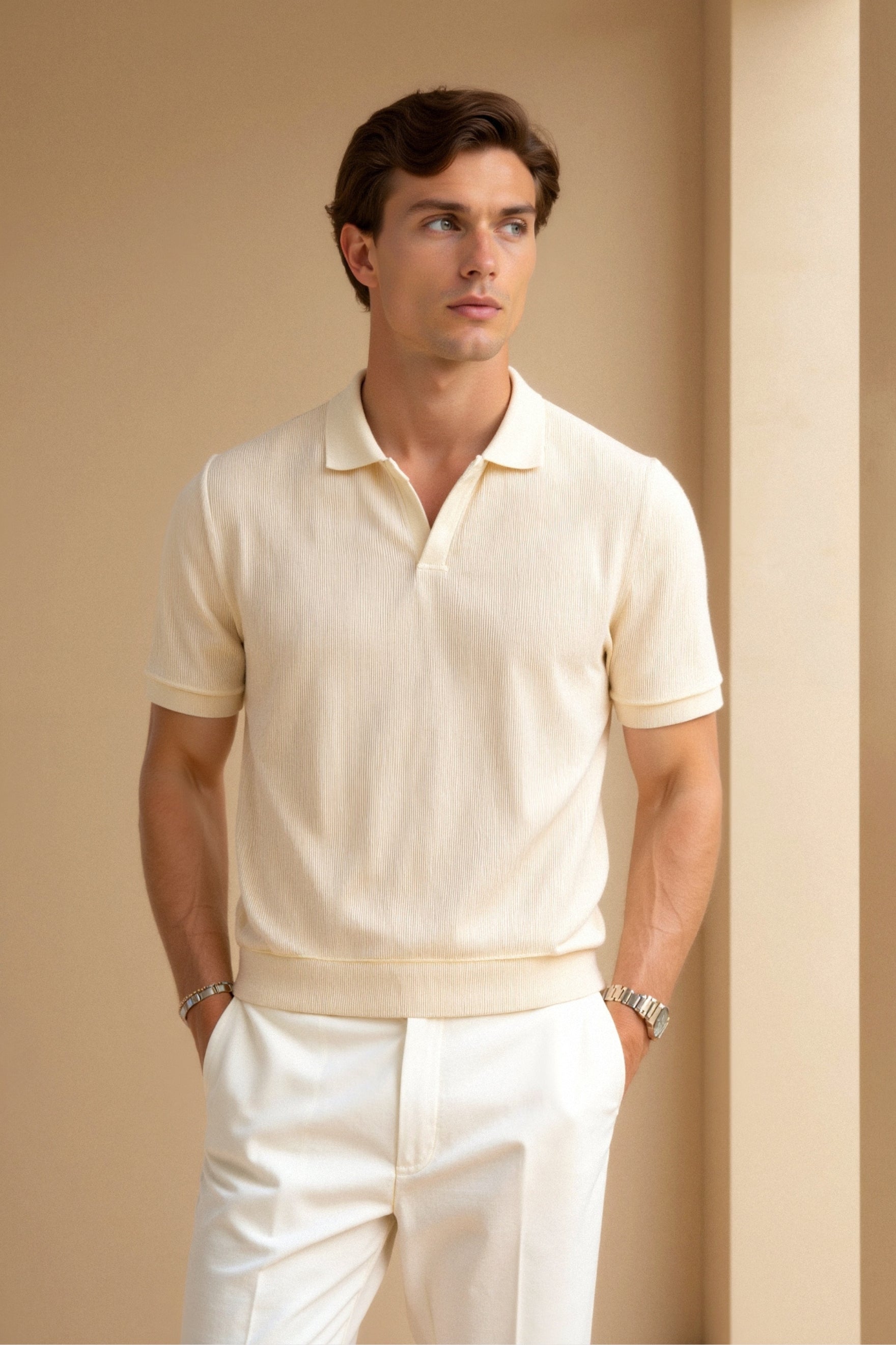 Woolen Structure Polo T-Shirt for Men - Casual Wear, Comfortable Fit