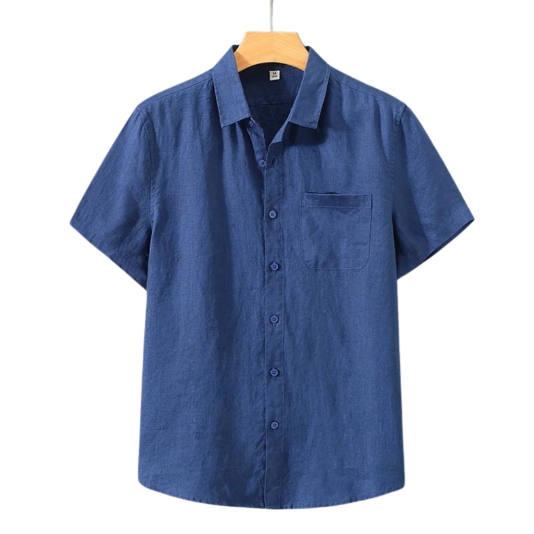 Linen Short Sleeve Shirt for Men - Casual Summer Wear in Lightweight Fabric