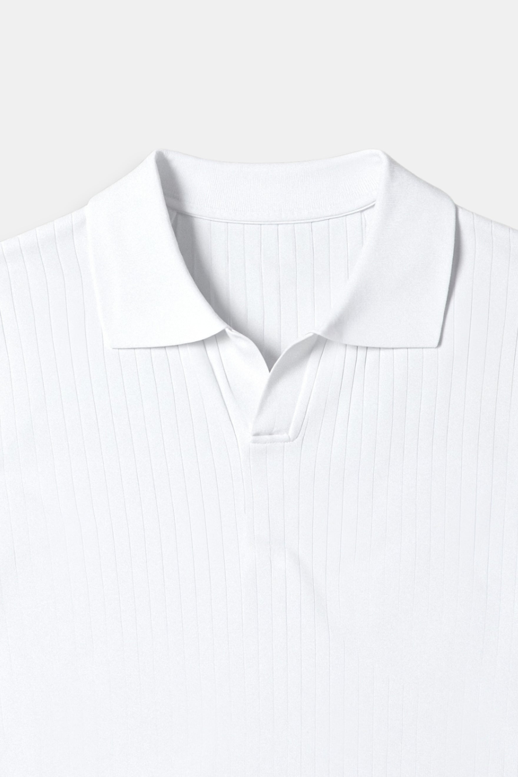 Ribbed Cotton Polo Shirt for Men - Casual Wear, Comfortable Fit