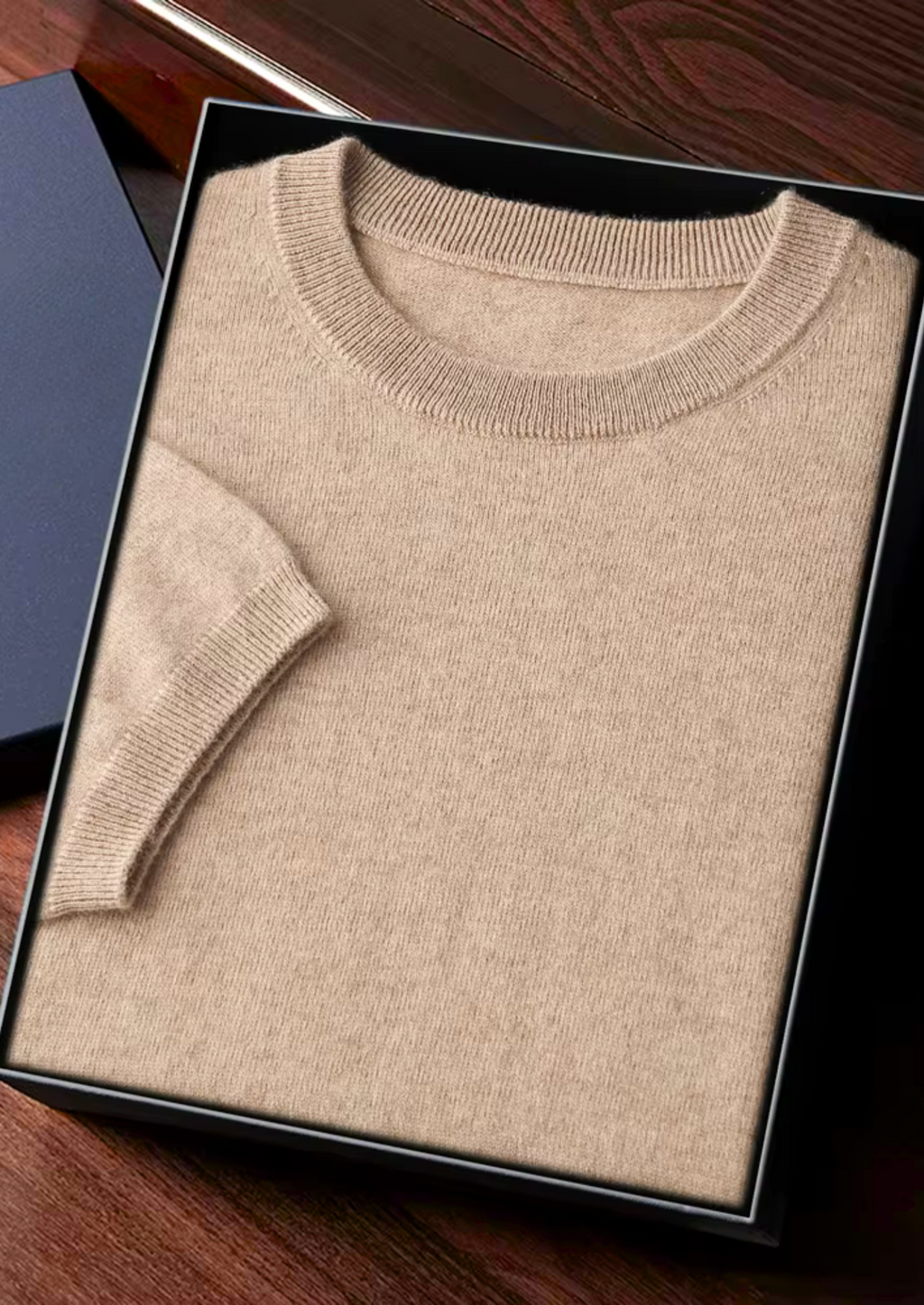 Cashmere Crewneck T-Shirt for Men and Women - Classic Style, Soft Fabric