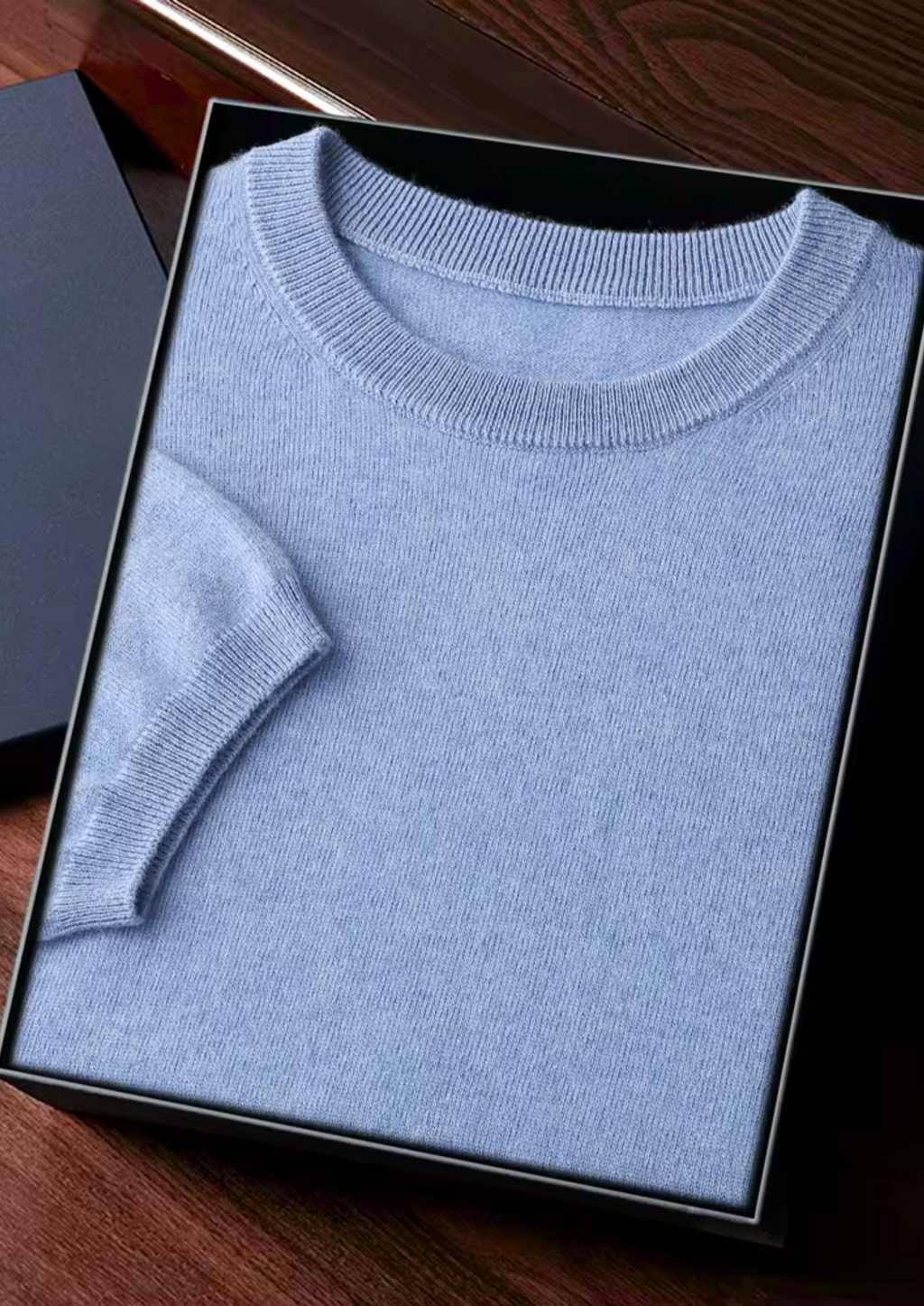 Cashmere Crewneck T-Shirt for Men and Women - Classic Style, Soft Fabric