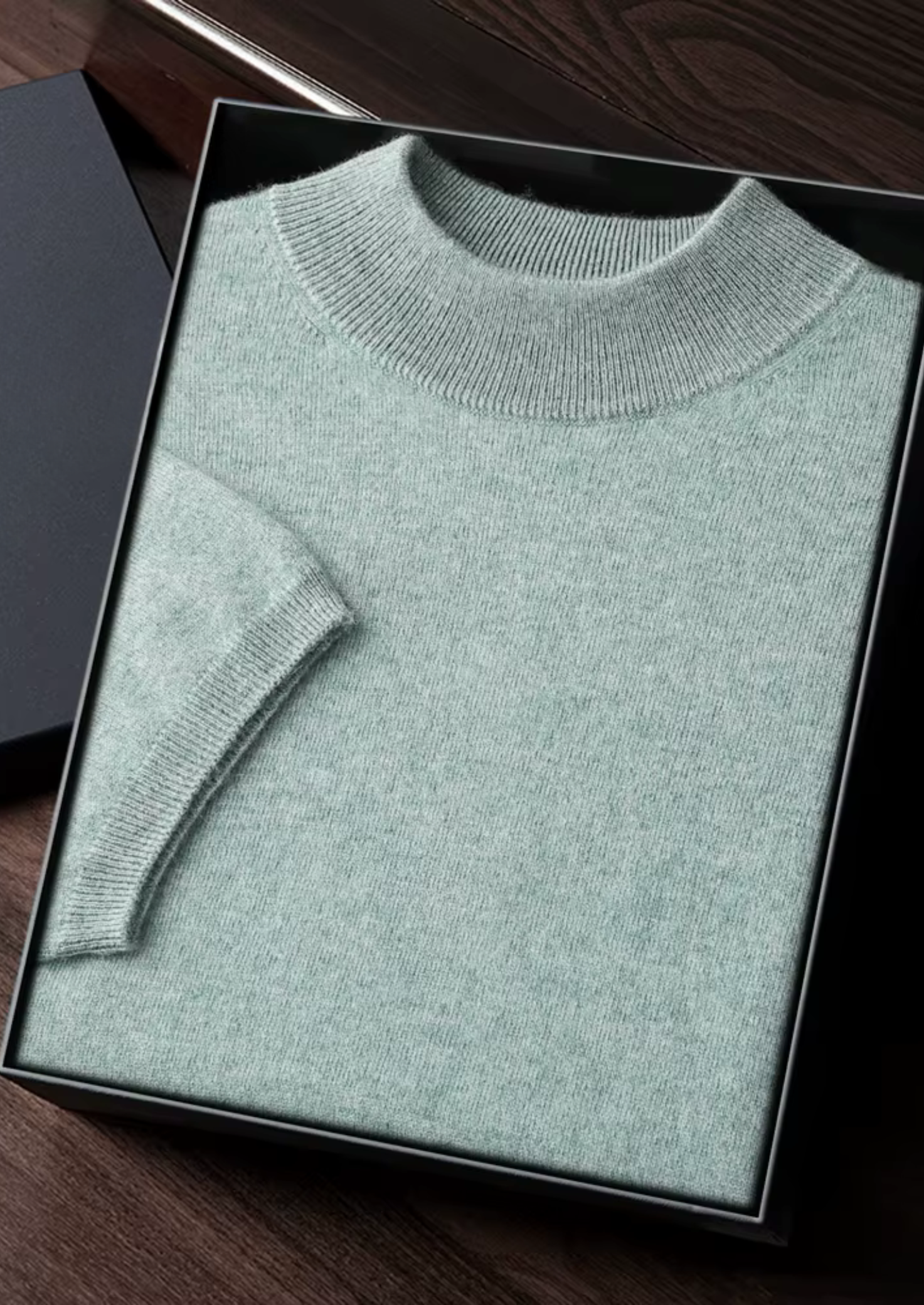 Cashmere Mock Neck T-Shirt for Women - Soft 100% Cashmere Fabric