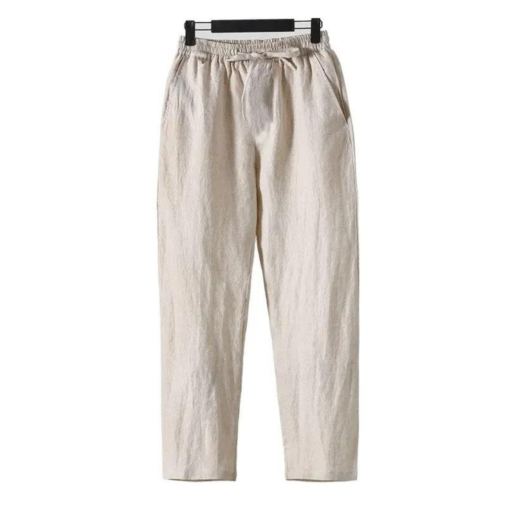Linen Straight Fit Trousers for Casual Wear - Fez Pantalon