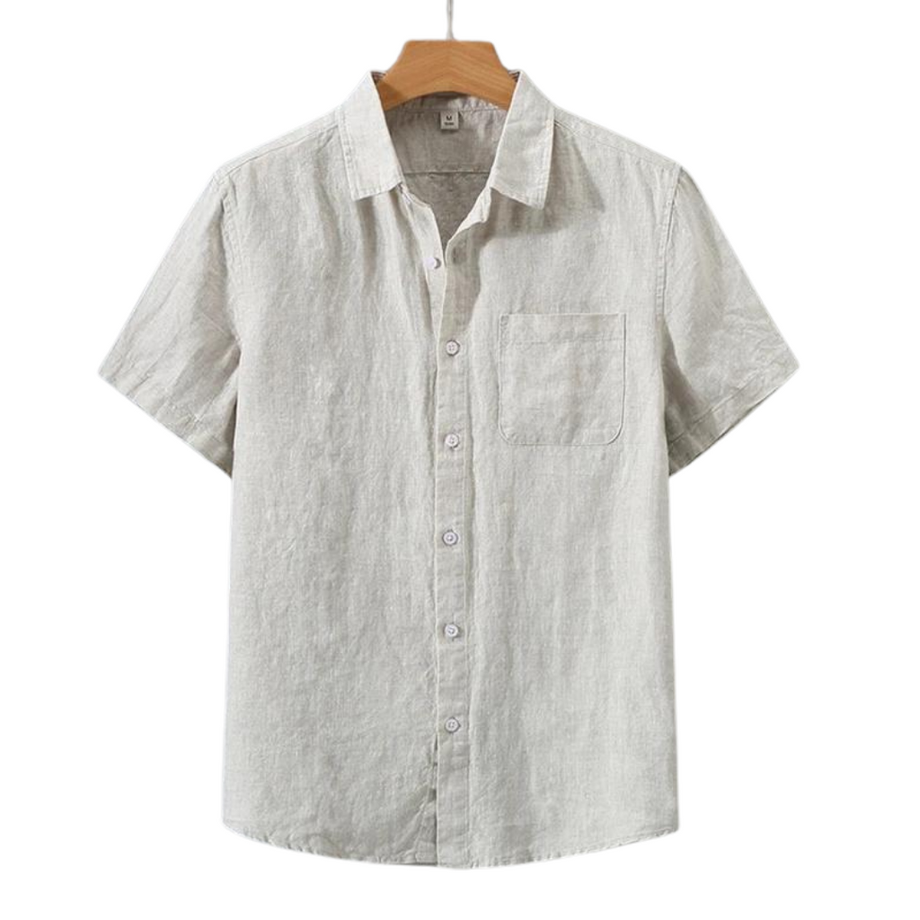Linen Short Sleeve Shirt for Men - Casual Summer Wear in Lightweight Fabric