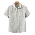 Linen Short Sleeve Shirt for Men - Casual Summer Wear in Lightweight Fabric