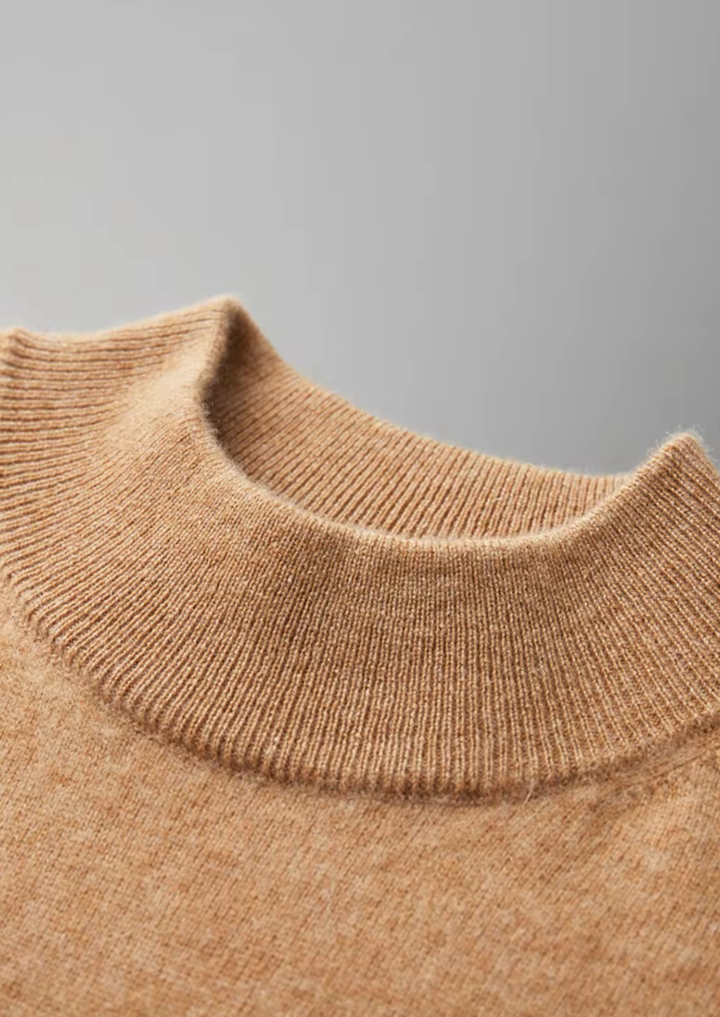 Cashmere Mock Neck T-Shirt for Women - Soft 100% Cashmere Fabric