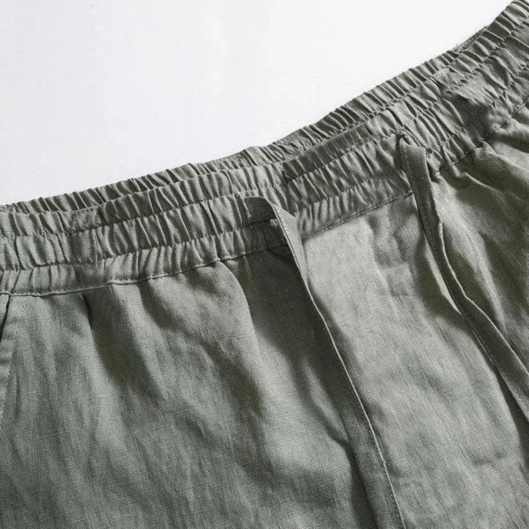 Linen Straight Fit Trousers for Casual Wear - Fez Pantalon