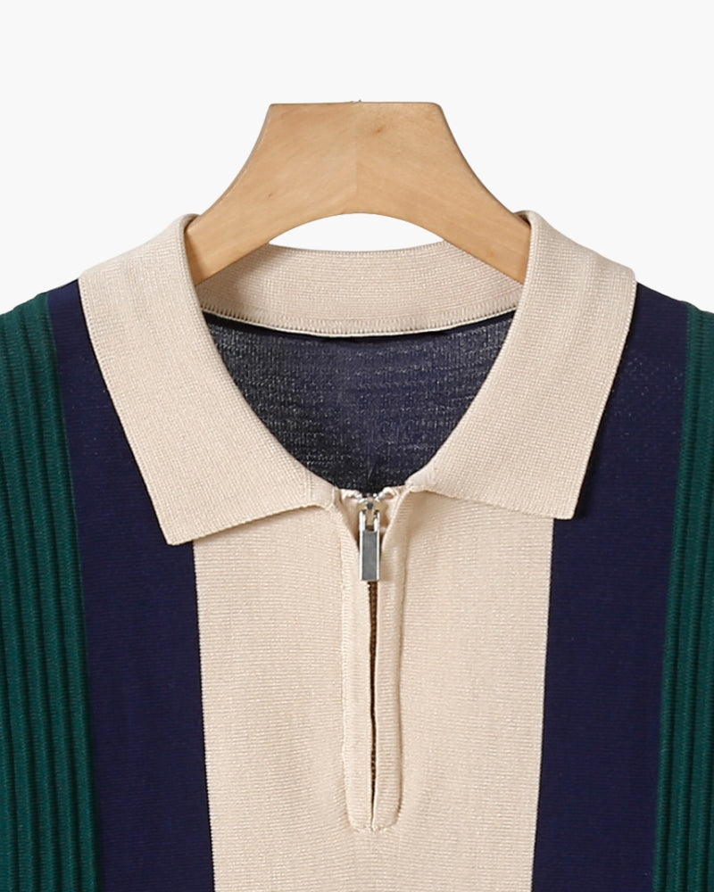 Half Zip Pullover Sweater - Soft Cotton Blend - Casual Wear - Napoli Style
