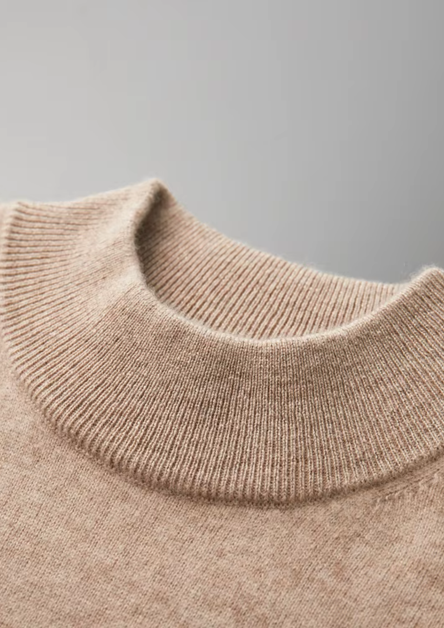 Cashmere Mock Neck T-Shirt for Women - Soft 100% Cashmere Fabric