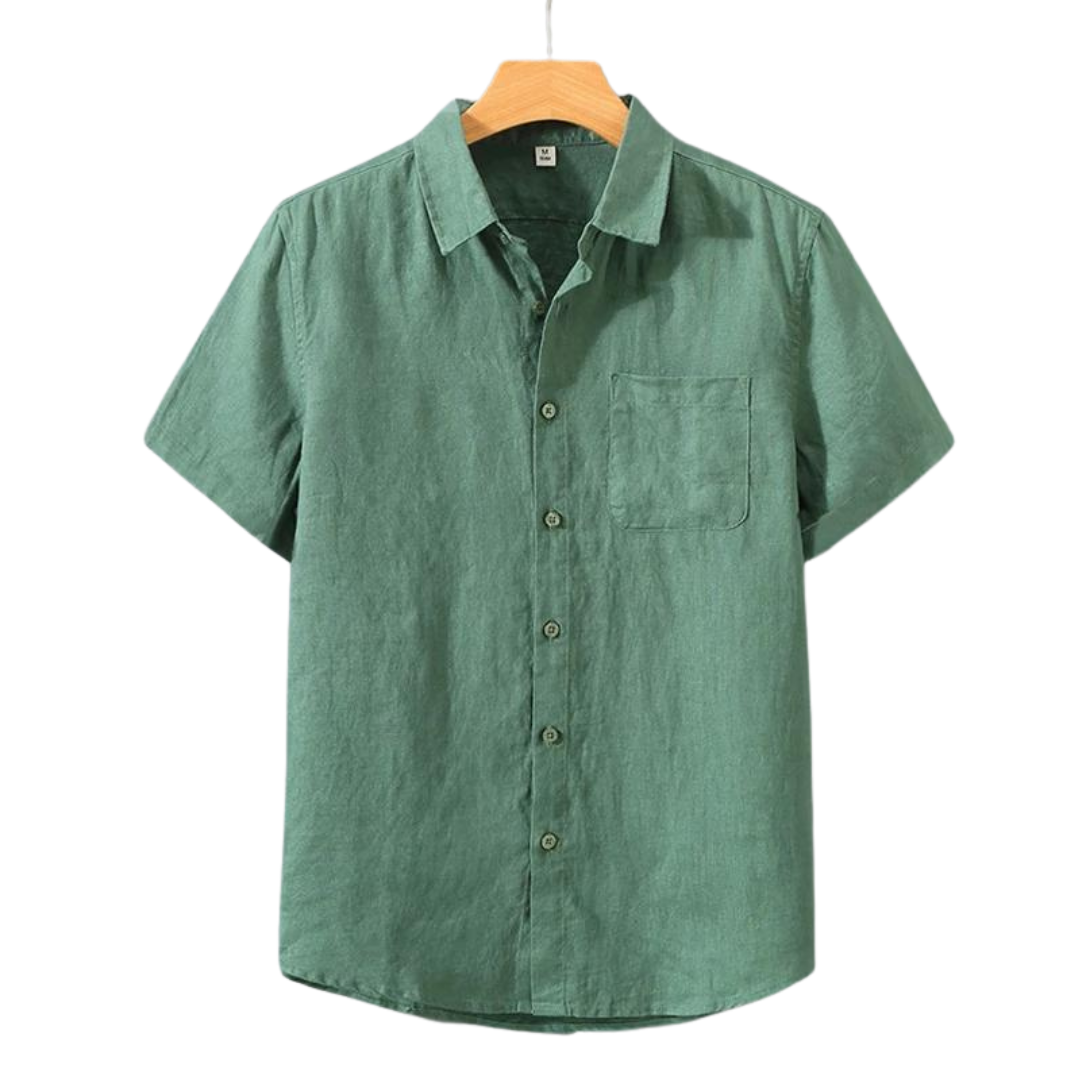 Linen Short Sleeve Shirt for Men - Casual Summer Wear in Lightweight Fabric