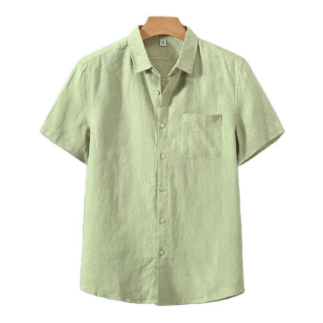 Linen Short Sleeve Shirt for Men - Casual Summer Wear in Lightweight Fabric